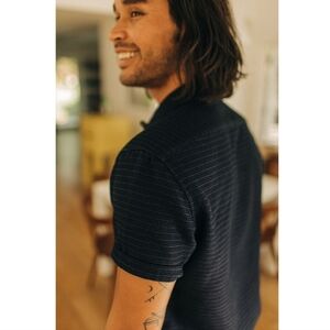 Taylor Stitch The Hawthorne Short Sleeve Top, Size 42, Indigo Pickstitch Waffle